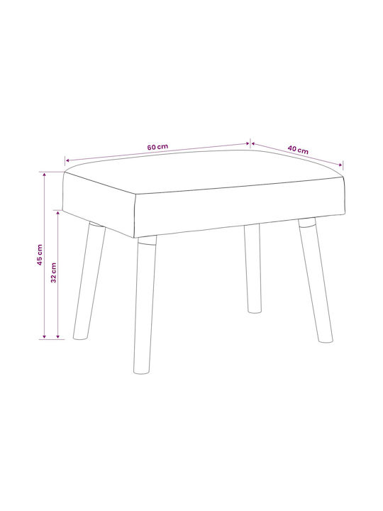 Stoff-Tabouret Mit Rosa Farbe 60x40x45cm