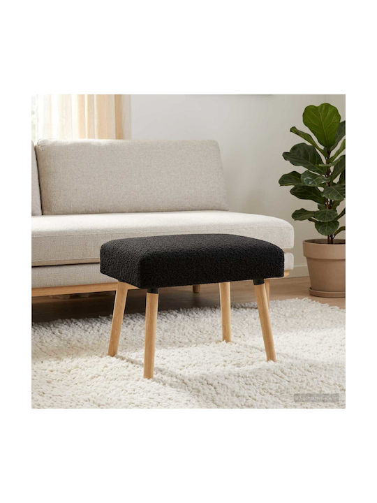 Stoff Bankhocker Schwarz 60x40x45cm