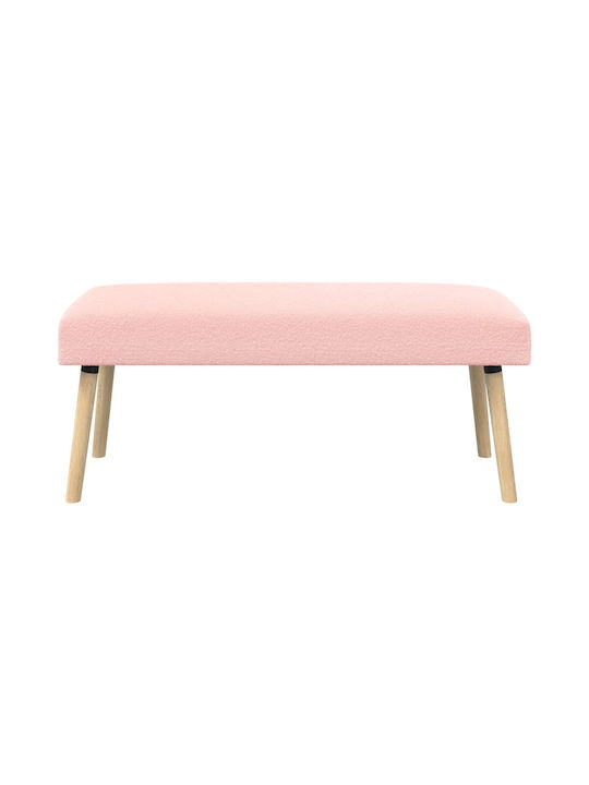 Fabric Upholstered Bench Stool Pink 46x110x40cm