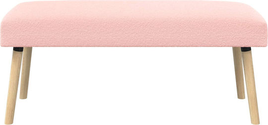 Fabric Upholstered Bench Stool Pink 46x110x40cm