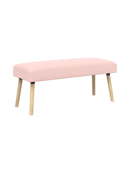 Fabric Upholstered Bench Stool Pink 46x110x40cm