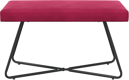 Samt Tabouret Mit Roter Bezug 80x40x45cm