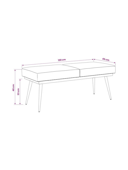 Ταμπουρέ Επενδυμένο με Βελούδο Μπλε 120x45x46εκ.
