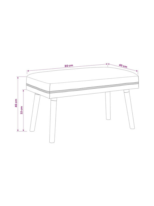 Stoff-Tabouret Schwarz 80x40x46cm