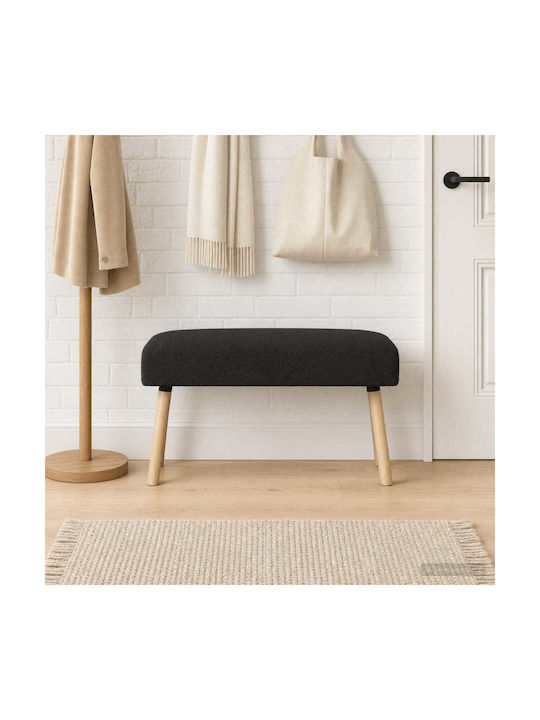 Stoff-Tabouret Schwarz 80x40x46cm