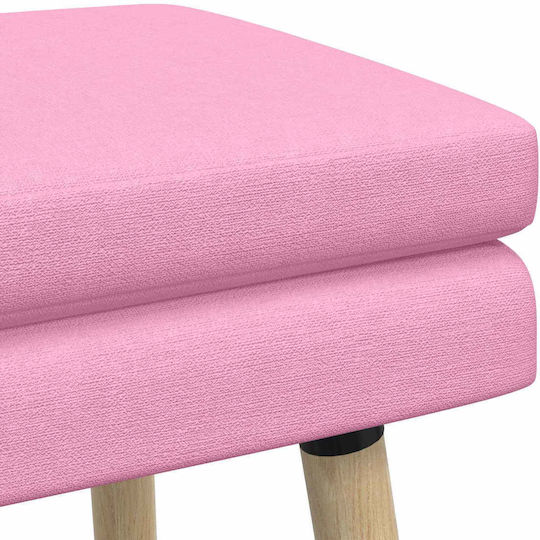 Stoff-Tabouret Mit Rosa Bezug 110x40x47cm