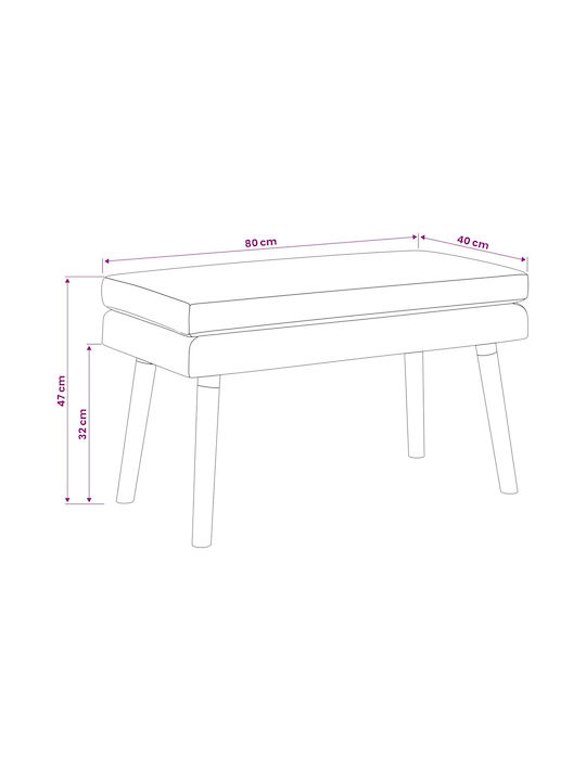 Stoff-Tabouret Mit Stoff Dunkelgrün 80x40x47cm