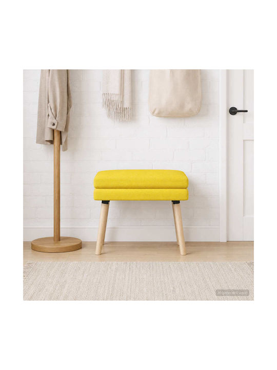 Fabric Upholstered Bench Stool Soft Yellow 60x40x46cm