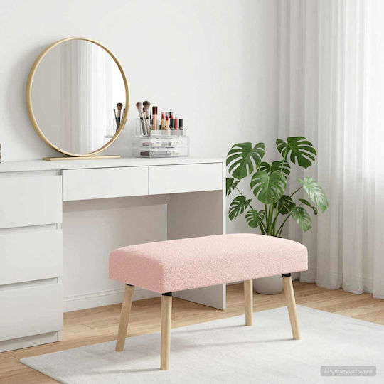 Stoff-Tabouret Mit Rosa Farbe 80x40x46cm