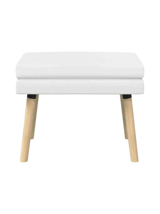 Taburet Tapițat cu Țesătură Alb 60x40x46 cm