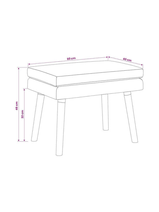 Stoff-Tabouret Dunkelbraun 60x40x46cm