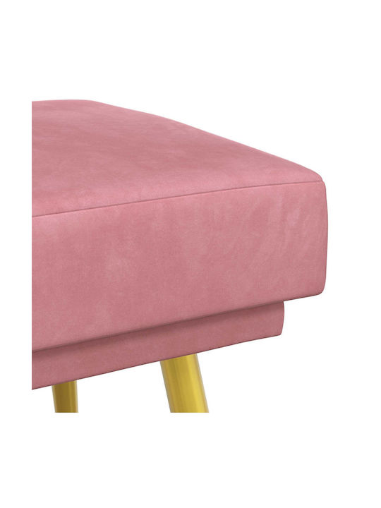 Velvet Upholstered Bench Stool Pink 120x45x46cm