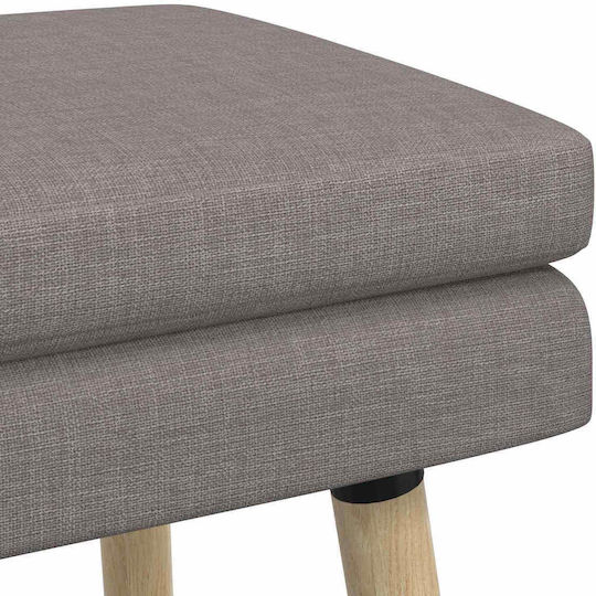 Ταμπουρέ Επενδυμένο με Ύφασμα Taupe 60x40x46εκ.