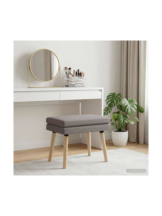 Taupe Stoff Bankhocker 60x40x46cm