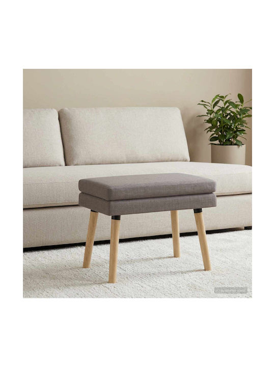 Taupe Stoff Bankhocker 60x40x46cm