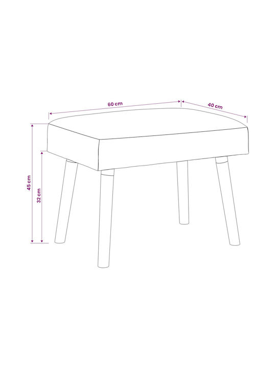 Stoff-Tabouret Mit Dunkelgrauem Stoff 60x40x45cm