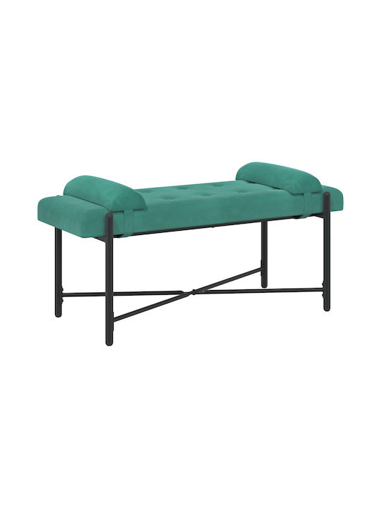 Velvet Upholstered Bench Stool Turquoise 46x110x40cm