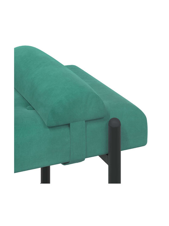 Velvet Upholstered Bench Stool Turquoise 46x110x40cm
