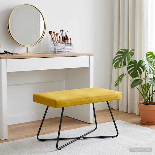 Samt Tabouret Gelb 80x40x45cm