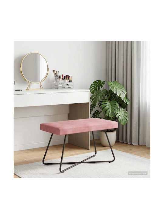 Samt Tabouret Pink 80x40x45cm
