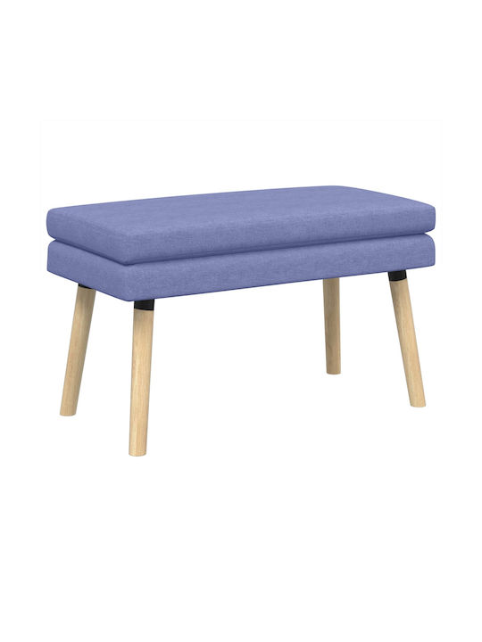 Fabric Upholstered Bench Stool Blue Denim 80x40x47cm