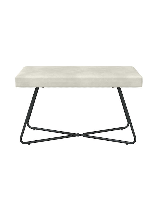 Samt Tapstool Beigefarben 80x40x45cm