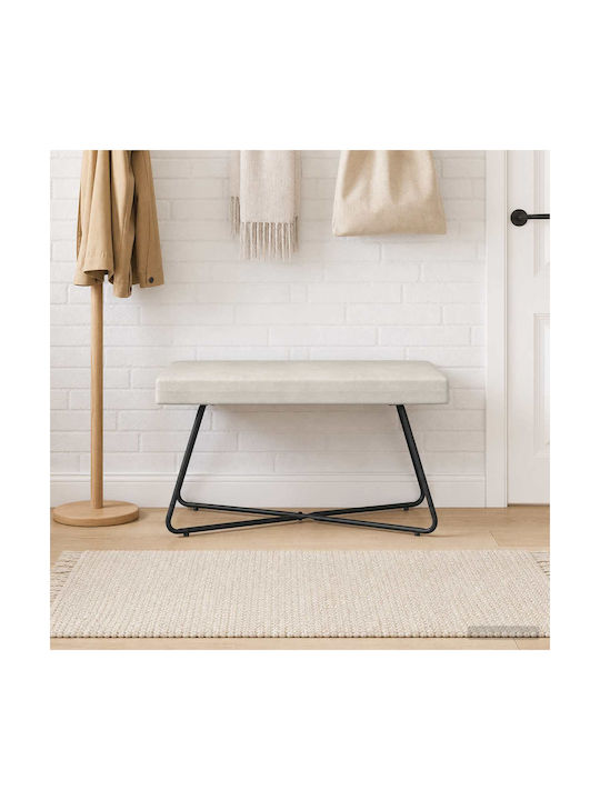 Samt Tapstool Beigefarben 80x40x45cm