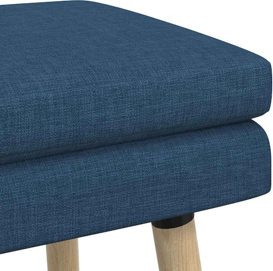 Fabric Upholstered Bench Stool Blue 60x40x46cm