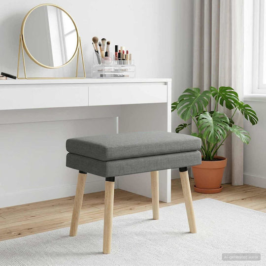 Ταμπουρέ Επενδυμένο με Ύφασμα Σκούρο Γκρι 60x40x46εκ.