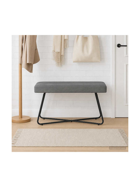Samt Tabouret Mit Dunkelgrau 80x40x45cm