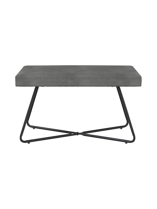 Samt Tabouret Mit Dunkelgrau 80x40x45cm
