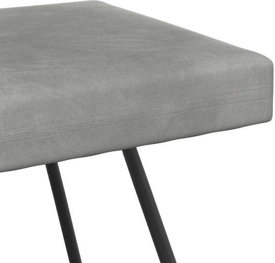 Bench Stool Upholstered with Velvet Light Grey 80x40x45cm
