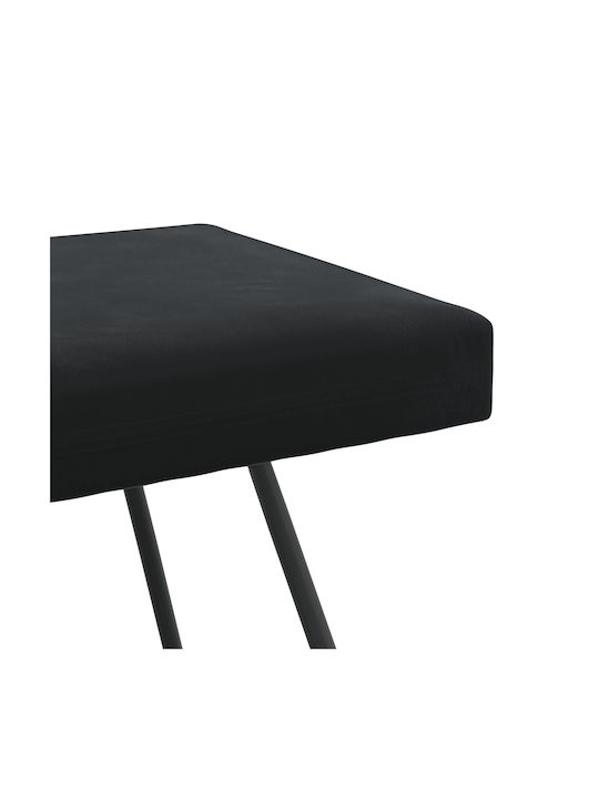 Samt Tabouret Schwarz 80x40x45cm