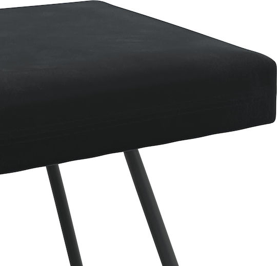 Samt Tabouret Schwarz 80x40x45cm