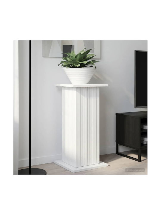 Vidaxl Glossy White Plant Base 30.5 X 30 X 60.5 Cm