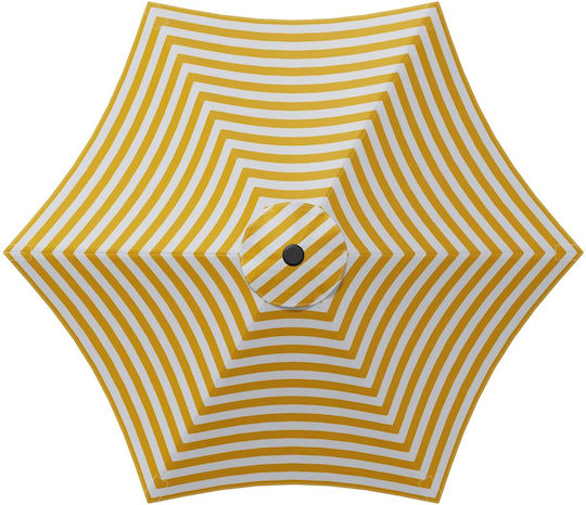 Round Aluminum Garden Parasol Yellow Diameter 2.7xHeight 2.23m
