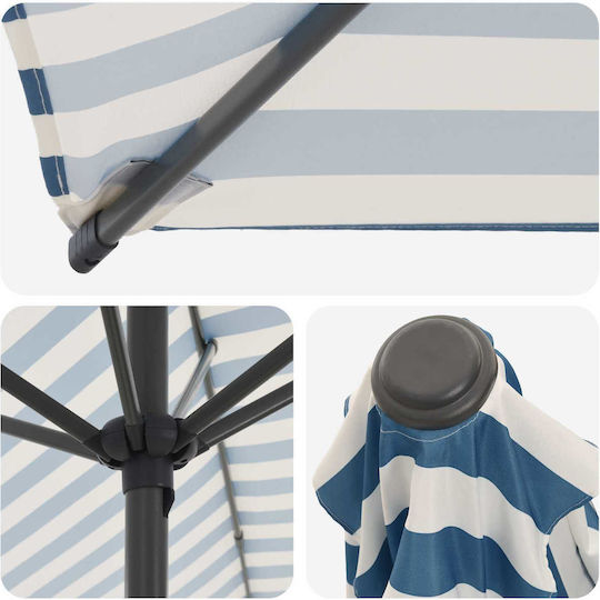 Square Aluminum Blue Parasol 3x3xH2.28m