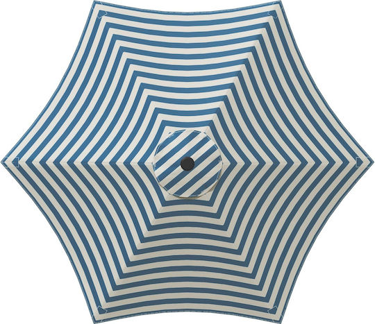 Circular Aluminum Garden Parasol Blue Diameter 3xHeight 2.28m