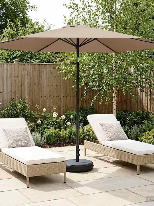 Rundschreiben Aluminium Braune Garten- und Terrassen-Sonnenschirm F3xY2.28m