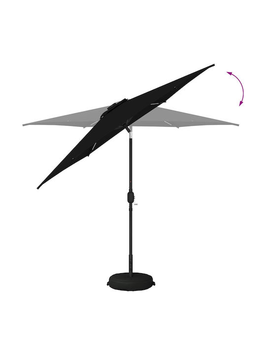 Aluminum Garden Parasol Black 2.7x2.7xHeight 2.35m
