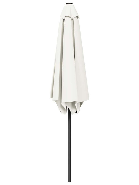 Round Aluminum Garden Umbrella Beige Diameter 3xHeight 2.23m