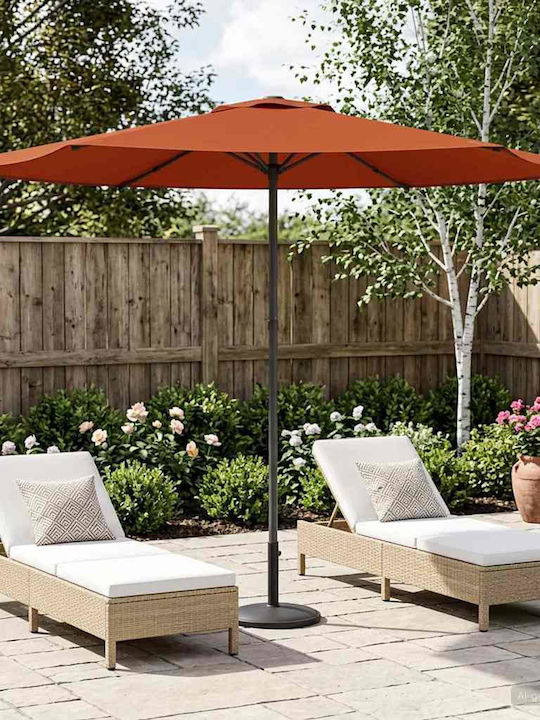 Umbrelă Rotundă Din Aluminiu Portocalie Φ3xÎnălțime2.23m