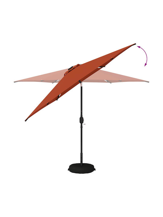 Umbrelă De Aluminiu Portocalie 3x3xÎnălțime2.35m