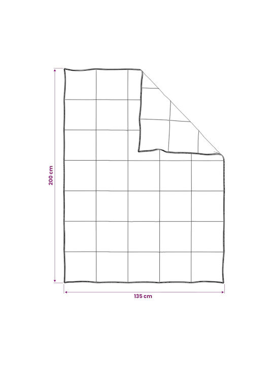 vidaXL Einzelbett Bettbezug 135x200 Weiß