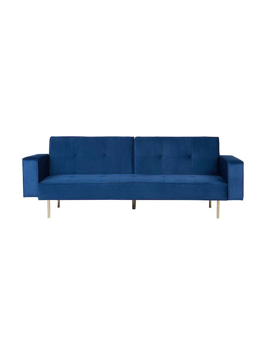 Dreisitzer Sofa Samt Marineblau 218x56x80cm