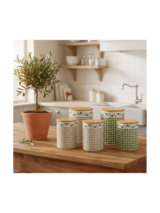 Boltze Set of 3 General Use Vases with Lid Ceramic Beige