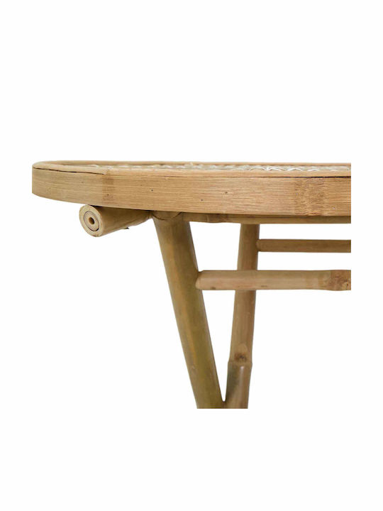 Sitting Room Table for Small Outdoor Spaces Made of Bamboo Foldable Natural 80x70cm