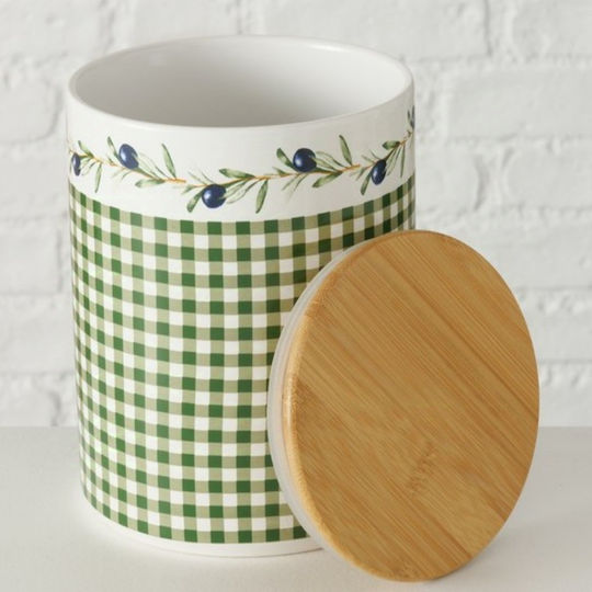Boltze Set 3 Pieces General Use Ceramic Jars with Lid Beige 3 Pieces