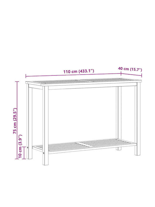 Outdoor Table Made of Light Acacia 110x40x75cm