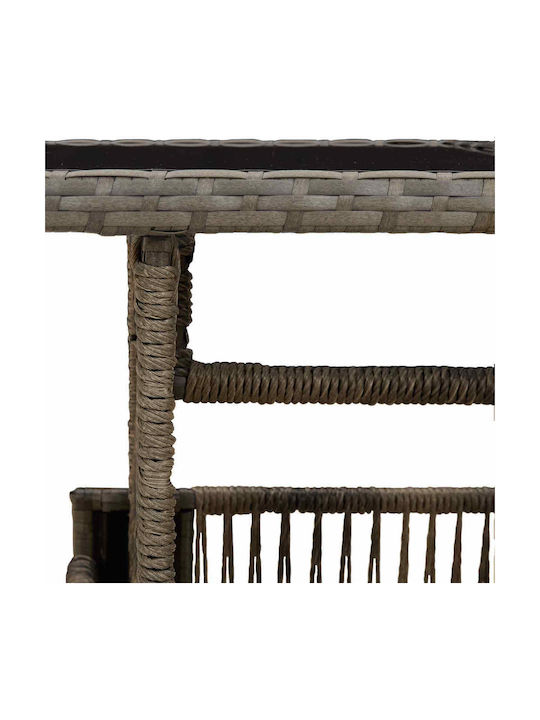 Outdoor Sitting Room Rattan Table Gray 100x55x37cm